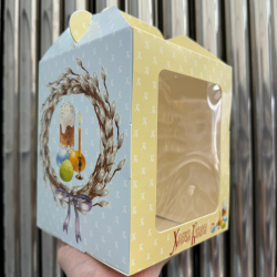 Изображение Коробка под кулич с окном Верба